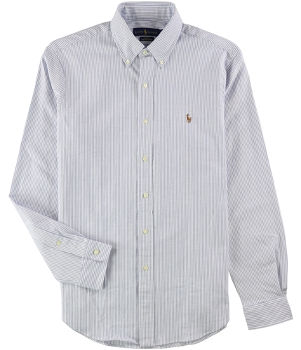 Ralph Lauren Mens Striped Button Up Shirt basrbluew M