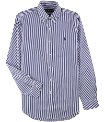 Ralph Lauren Mens Striped Button Up Shirt bluewhite S