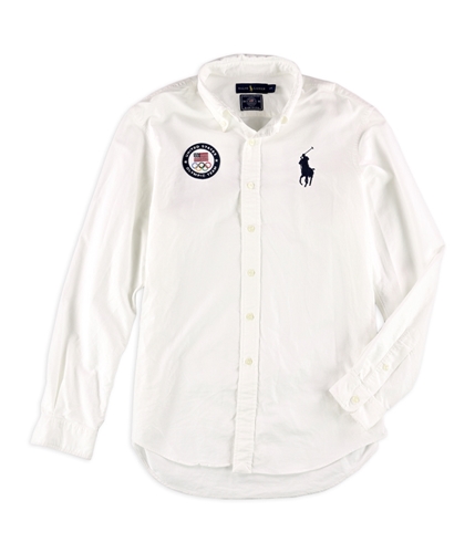 Ralph Lauren Mens US Olympic Team Button Up Shirt usawhite L