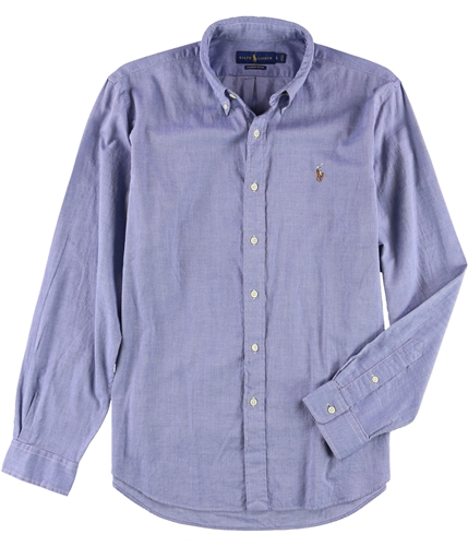 Ralph Lauren Mens Oxford Button Up Shirt navywhite L