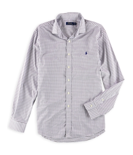 Ralph Lauren Mens Grid Estate Button Up Shirt brownblue XL