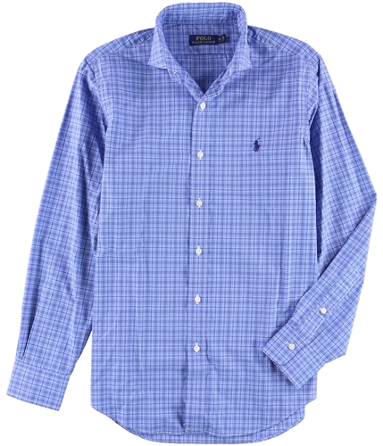 Ralph Lauren Mens Estate Checkered Button Up Shirt liquidblue S