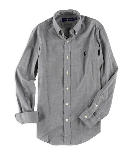 Ralph Lauren Mens Houndstooth Button Up Shirt blackwhite XS