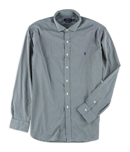 Ralph Lauren Mens Gingham Button Up Shirt greenwhite S