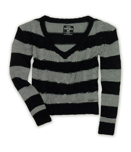 Ecko Unltd. Womens Open Neck Stripe Metallic Cable Cardigan Sweater black XS