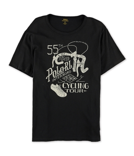 Ralph Lauren Mens Cycling Tour Graphic T-Shirt black M