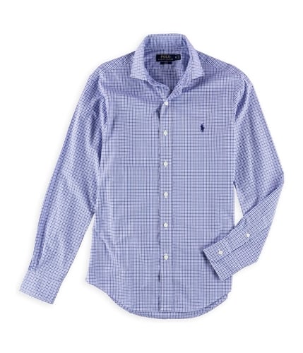 Ralph Lauren Mens Cotton Button Up Shirt navywhite S