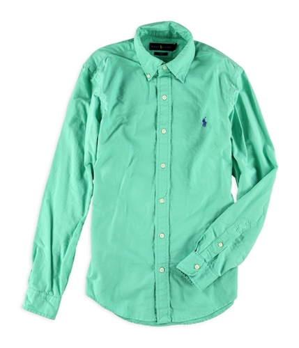 Ralph Lauren Mens Garment Dyed Button Up Shirt palekelly XS