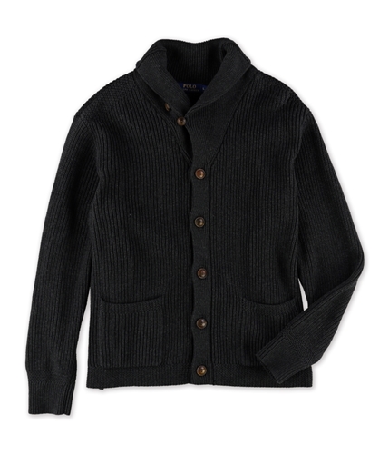 Ralph Lauren Mens Textured Cardigan Sweater midgreyh L