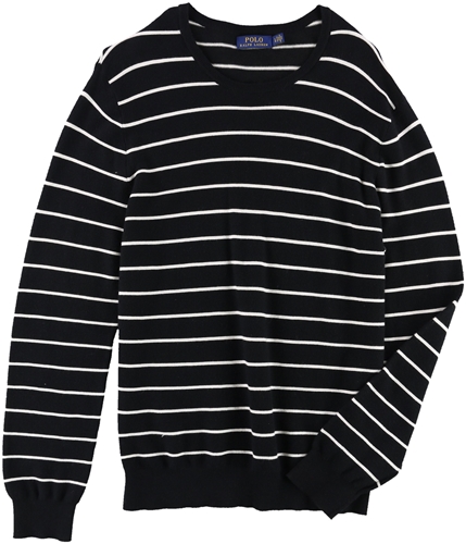 Ralph Lauren Mens Cashmere Stripes Pullover Sweater blkwht S