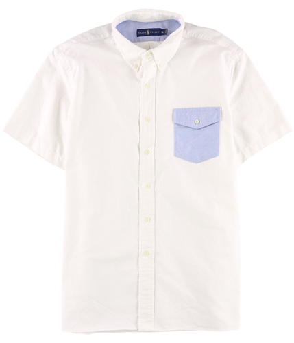 Ralph Lauren Mens Cotton Button Up Shirt bsrwhite S