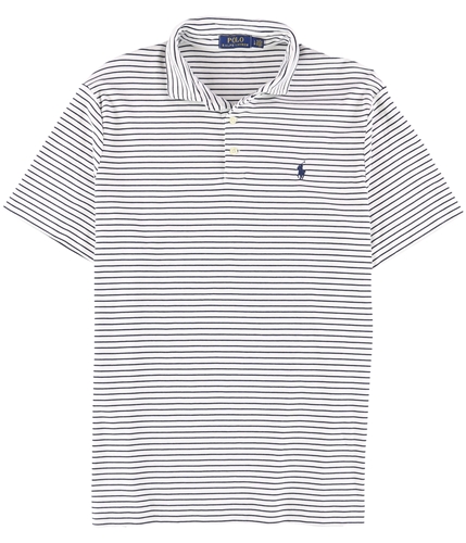 Ralph Lauren Mens Striped Rugby Polo Shirt whitefrench M