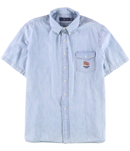 Ralph Lauren Mens Chambray Button Up Shirt indigocha XS
