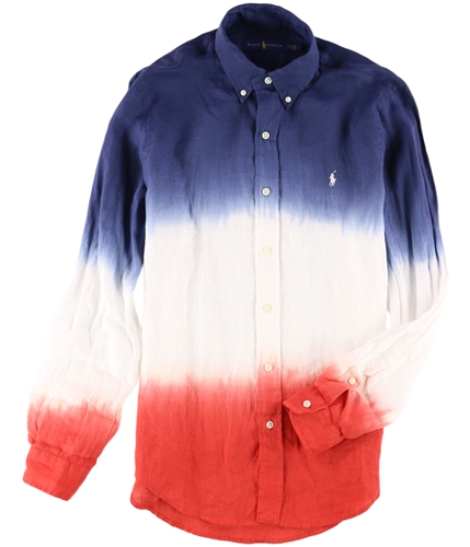 Ralph Lauren Mens Ombre Button Up Shirt white S