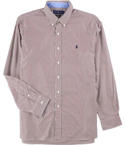 Ralph Lauren Mens Standard-Fit Button Up Shirt burgundyw L