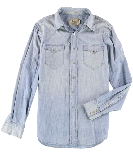 Ralph Lauren Mens Iconic Western Button Up Shirt indigo S