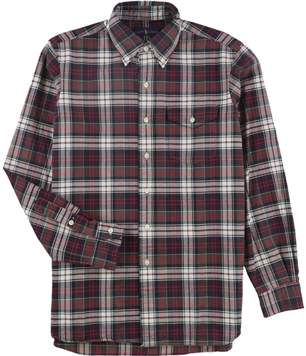 Ralph Lauren Mens Iconic Plaid Button Up Shirt redsmoke S