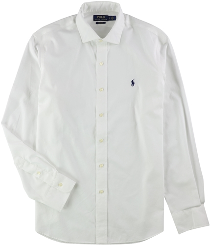 Ralph Lauren Mens Standard-Fit Button Up Shirt white L