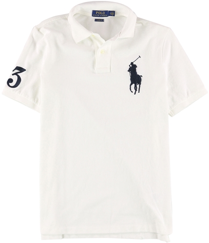 Ralph Lauren Mens Big Pony Rugby Polo Shirt white S