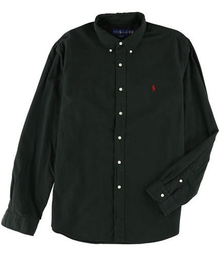 Ralph Lauren Mens Garment-Dyed Oxford Button Up Shirt rlblack XL
