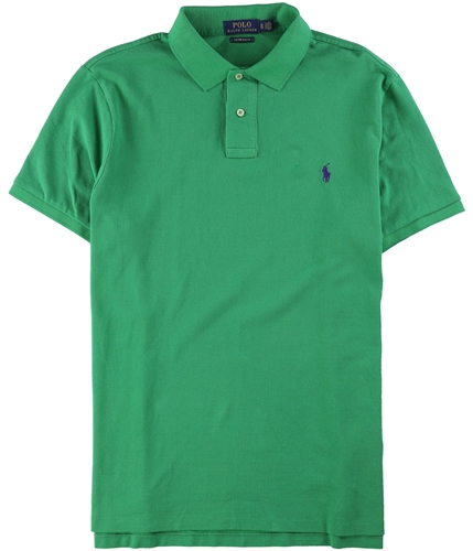 Ralph Lauren Mens Custom Slim Fit Mesh Rugby Polo Shirt green L