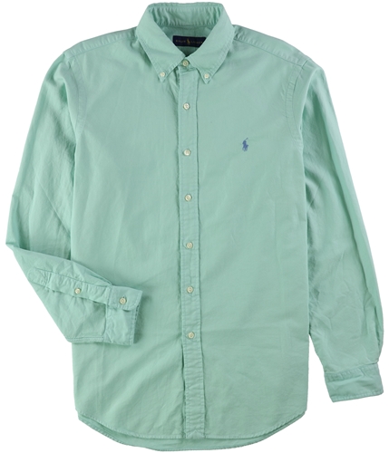 Ralph Lauren Mens Classic-Fit Button Up Shirt green M