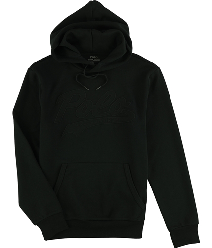 Ralph Lauren Mens Double-Knit Logo Hoodie Sweatshirt black S