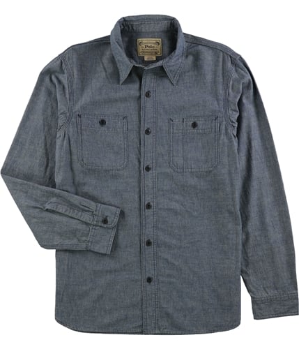 Ralph Lauren Mens Utility Sport Button Up Shirt blue S