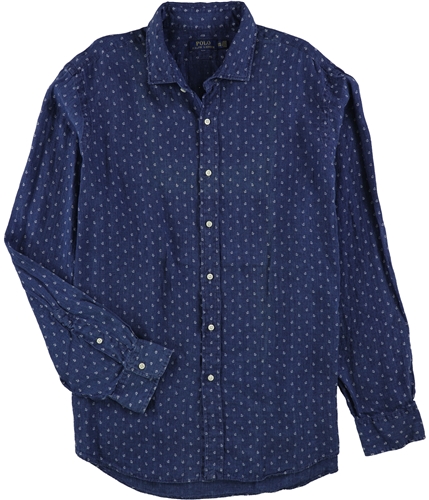 Ralph Lauren Mens Estate Button Up Shirt blue 2XL