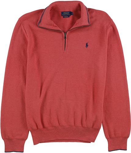 Ralph Lauren Mens 1/4 Zip Mesh Knit Pullover Sweater red XL