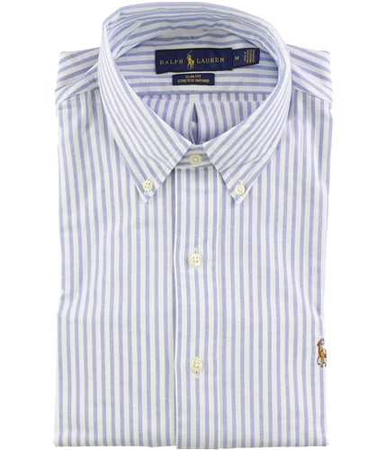 Ralph Lauren Mens Stretch Oxford Button Up Shirt blue S
