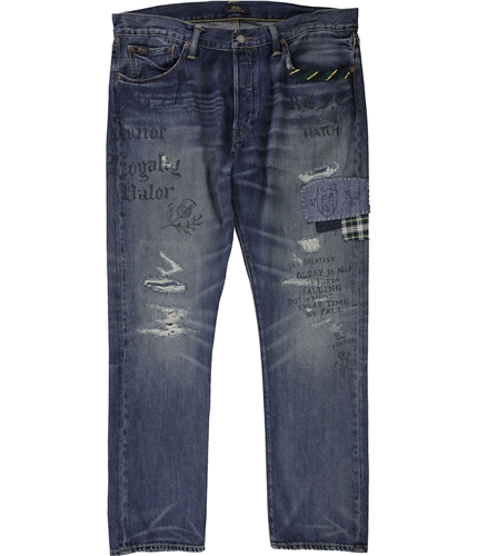 Ralph Lauren Mens Sullivan Patched Slim Fit Jeans blue 32x30