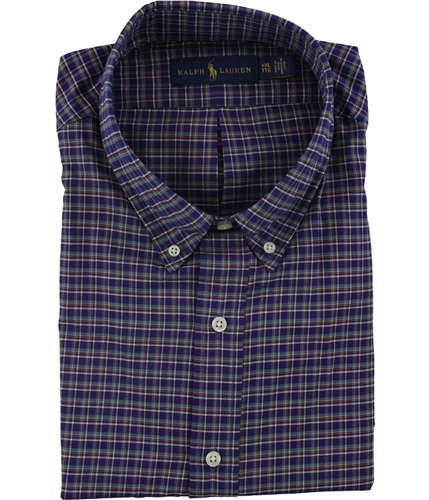 Ralph Lauren Mens Plaid Button Up Shirt purple XL