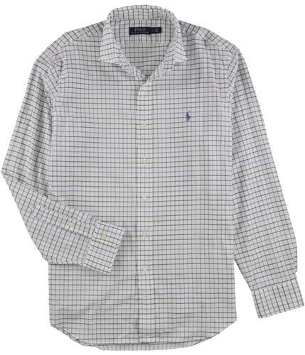 Ralph Lauren Mens Tattersall Button Up Shirt white M
