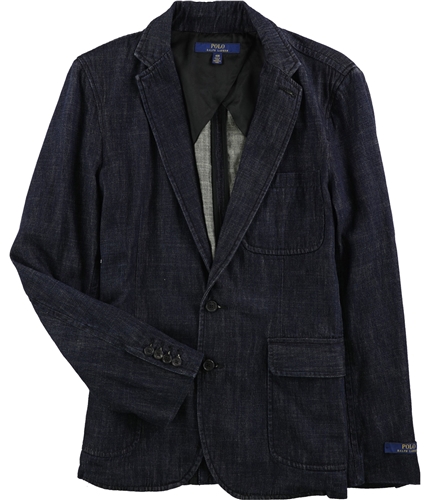 Ralph Lauren Mens Morgan Two Button Blazer Jacket blue 38