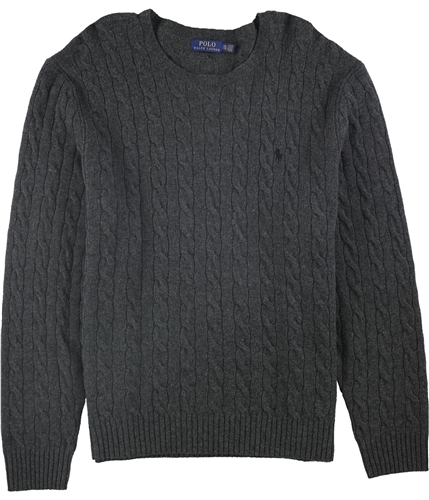 Ralph Lauren Mens Cable Knit Pullover Sweater grey S
