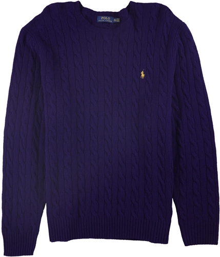Ralph Lauren Mens Cashmere Blend Cable Knit Sweater purple S