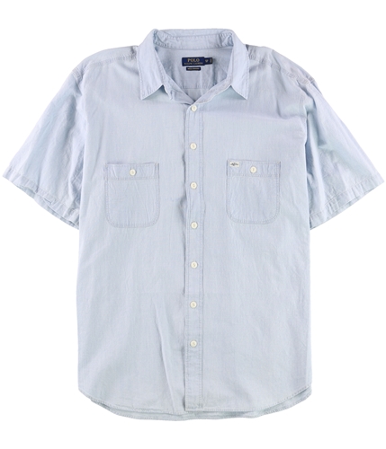 Ralph Lauren Mens Big & Tall Textured Button Up Shirt bluewhite 2LT