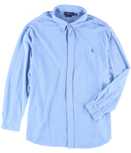 Ralph Lauren Mens Mesh Button Up Shirt blue Big 2X