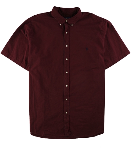 Ralph Lauren Mens Cotton Oxford Button Up Shirt red 3LT