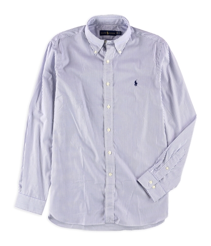 Ralph Lauren Mens Bengal Stripe Button Up Dress Shirt royal 15.5