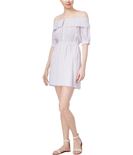 maison Jules Womens Striped Fit & Flare Dress brightwhiteco S