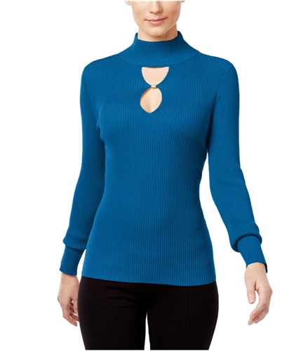 I-N-C Womens Keyhole Pullover Sweater caribeblue S