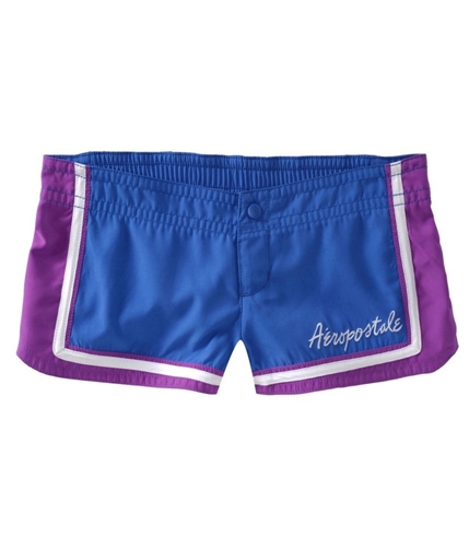 Aeropostale Womens Embroidered Swim Bottom Board Shorts bluedk S