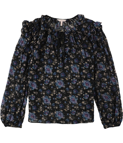 Rebecca Taylor Womens Solstice Floral Pullover Blouse charcoal 8