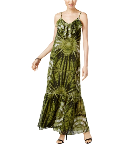 ECI New York Womens Printed Maxi Dress green L
