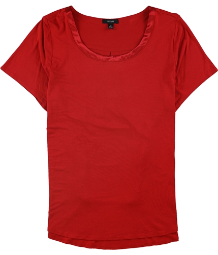 Alfani Womens Satin Trim Basic T-Shirt mediumred 1X
