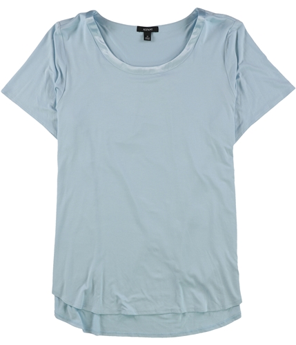 Alfani Womens Satin-Trim Collar Basic T-Shirt ltpasblue 2X