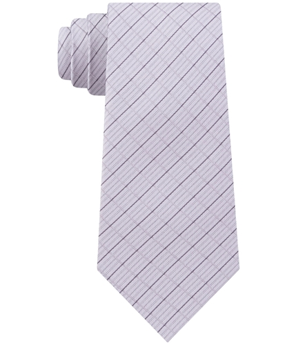 DKNY Mens Grid Slim Self-tied Necktie silver One Size