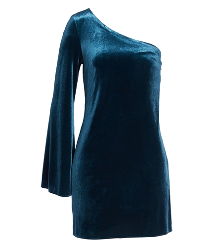 French Connection Womens Velvet A-line Jersey Dress teal 0